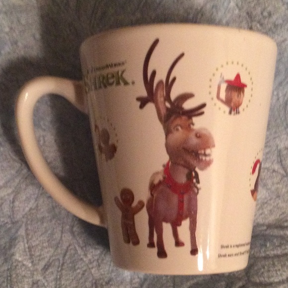 Shrek & Donkey Christmas Ceramic Coffee Mug Set of 4 Collectible 2007 Dreamworks - Picture 4 of 16